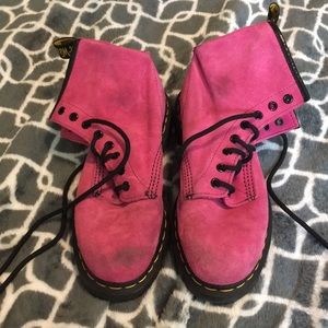 Doc Martens pink suede boots!